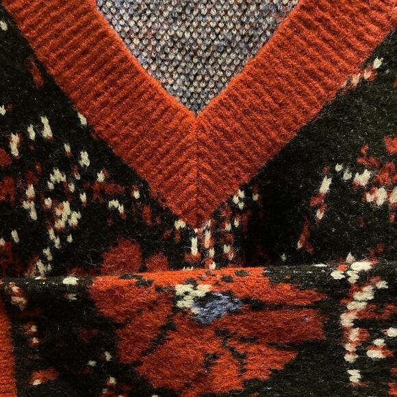 POL Oversized Knit Sweater | Floral Embroidery, Balloon Sleeves, Black, NWOT, L - Picture 5 of 9